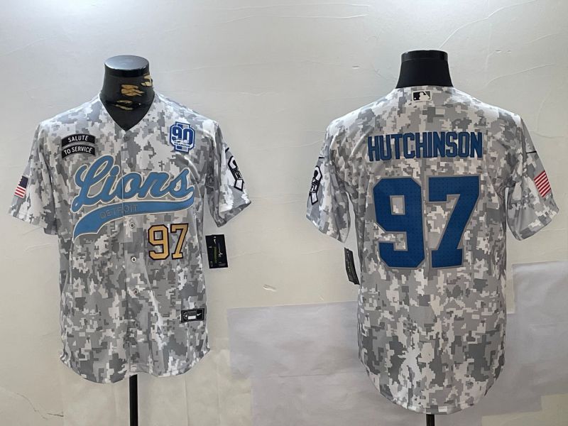 Men Detroit Lions #97 Hutchinson Nike Arctic Camo 2024 Salute to Service Limited NFL Jersey style 5